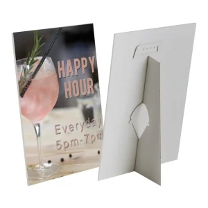 Custom Printed A4 Paper Pharmacy Advertising Sign Table Top Cardboard Display Template Board Stand Poster Banner