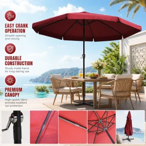 Custom Printed Advertising Beach Umbrella Windproof Large Side Pole For Outdoor Restaurants Patios Resort Poolside