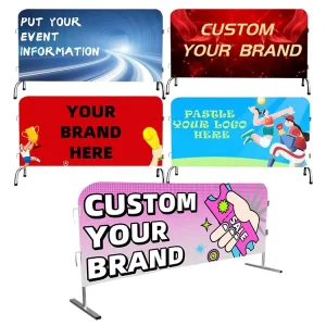 Custom Printed Barricade Display Stand Cloth Custom Standard Double Sided Custom Double Sided Fabric Barricade Banner