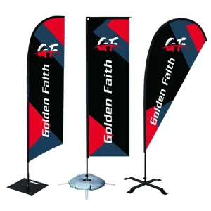 Custom Printed Beach Flags Promotional Feather Flags With Fiberglass Pole And Base Bulk Order For Outdoor Advertising
