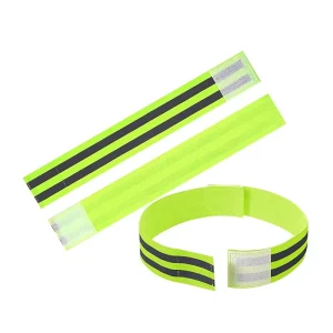 Custom Printed Custom Logo Reflective Polyester Adjustable Elastic Ribbon Running Ankle Arm Wrist Bands