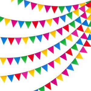 Custom Printed Decoration Hanging Triangle Pennant String Double Sided Sport Bunting Flags