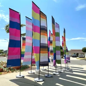 Custom Printed Double Sided Aluminium Flagpole Polyester Beach Flags Banner Factory Direct Flag Promotional Flags Banners