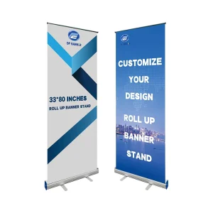 Custom Printed Economical Retractable Roll Up Display Banner Stand Classic Aluminum Frame Portable for Exhibition