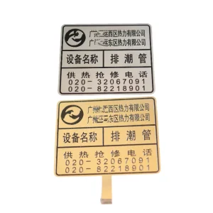 Custom Printed Engraved Stainless Steel Plate Metal Logo Sign Name Plates for Mechanical Equipment Premium Metal Crafts