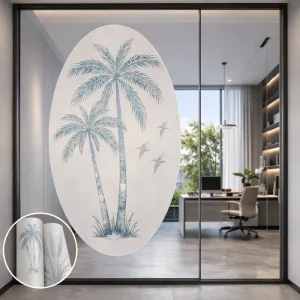 Custom Printed Frosted Privacy Window Film for Office Glass Partition Branding
