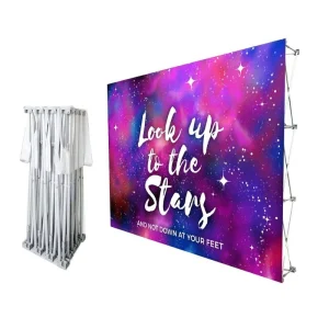 Custom Printed Graphics Straight Backdrop Wall Banner Stand for Events Floor Standing Banner Stand