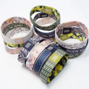 Custom Printed Logo Fancy Elastic Fabric Wristband Festival Wristband for Advertising Event