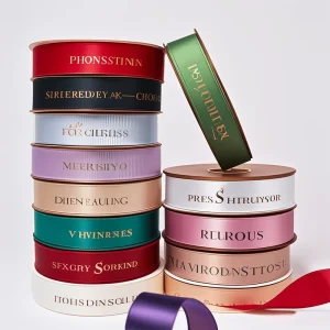 Custom Printed Logo Lace Elastic Ribbon Disposable Recycle Ribbon Flower Petals Biodegradable Javelin Printer Ribbon