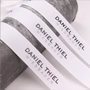Custom Printed Logo Satin Ribbon RIBBONS 100% Cotton Size Logo Printed Design Artwork Ribbon Customized Silk Screen Etc 7-10days