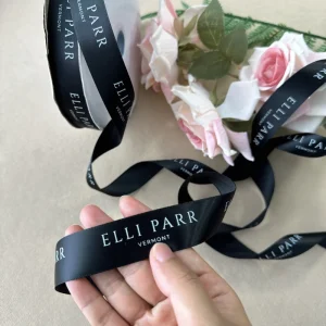 Custom Printed Logo Satin Ribbon Size Logo Printed Design Artwork Ribbon Customized Silk Screen