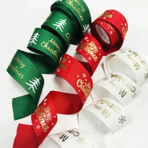 Custom Printed Logo Satin Ribbons Thermal Transfer Ribbon Satin Grosgrain Single Face Printed Screen Ribbon