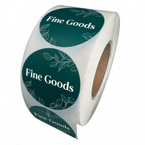 Custom Printed Logo Sticker Roll Plastic Waterproof Synthetic Paper Adhesive Vinyl PVC Round Circle Brand Logo Sticker