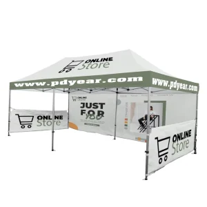 Custom Printed Logo UV Resistant Fire Retardant Waterproof Aluminum Alloy Frame 10x20ft Pop Folding Tent