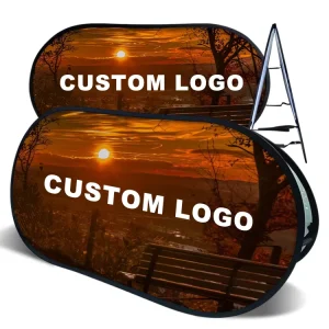 Custom Printed Outdoor Sports Advertising Oval Frame Banner Display Signs Portable Pop up Trade Show Display for Exhibitions