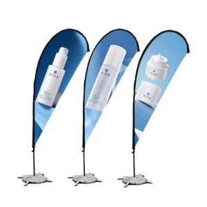 Custom Printed Polyester Bow Feather Blade Teardrop Flag for Car Racing Event Sport Exhibition Fiberglass Flagpole