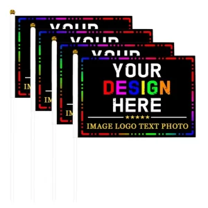 Custom Printed Polyester Handheld Flags Fan Cheering