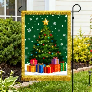 Custom Printed Polyester Pennant Garden Flag with Metal Flagpole for Garden Decoration