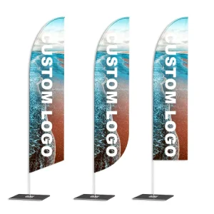 Custom Printed Polyester Teardrop Feather Flags Promotional Swooper Advertising Flying Beach Flag Banners with Digital Printing