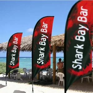 Custom Printed Polyester Teardrop Pennant Banner Flag Fade Resistant Easy Assembly Corporate Branding Trade Show Promotional