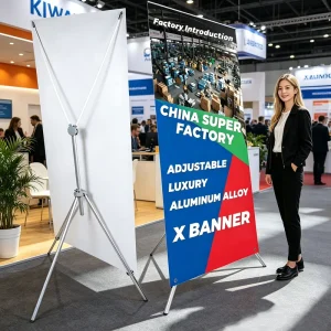 Custom Printed Portable PVC X Banner Roll Up Displays USA Exhibition Retractable Stand for Advertising