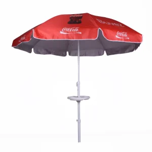 Custom Printed Promotional Garden Umbrella Red Parasol for Outdoor Event Advertising Restaurant Beach Café