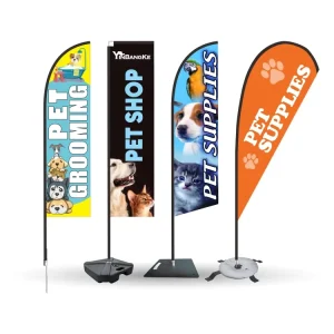 Custom Printed Rectangular Teardrop Flying Beach Flags Outdoor Advertising Feather Banners For Business Events Promotional Field