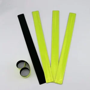 Custom Printed Reflective PVC Armband High Visibility Slap Bracelet with Snap Wristband for Safety Promotions