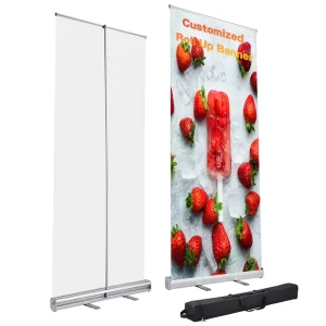 Custom Printed Retractable Roll up Banner Aluminum Frame Roll Down Standee for Exhibition Trade Show & Business Advertising