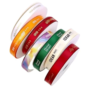 Custom Printed Roll 100% Polyester Satin Ribbon with Own Logo