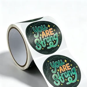 Custom Printed Roll Plastic Waterproof Synthetic Paper Adhesive Vinyl PVC Round Circle Brand Logo Waterproof Sticker
