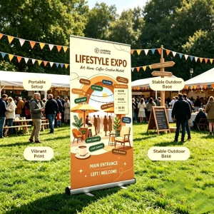 Custom Printed Roll Up Display Stand Portable Retractable Banner for Trade Show Exhibition Event Branding Promotion
