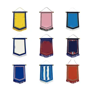 Custom Printed Satin Pennant Flag Football Club Outdoor Advertising Display 20x30cm Custom Logo
