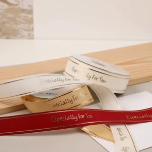 Custom Printed Satin Ribbon Floral Logo White Satin Fabric Ribbons Satin 100% Polyester Solid Color Support With Private Logo