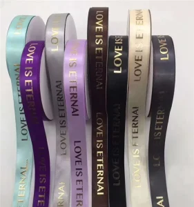 Custom Printed Satin Ribbon with Dots Pattern 100% Polyester Single Face Style for Logo Display