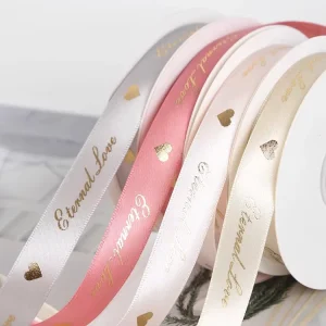 Custom Printed Silk-Polyester Satin Ribbon Personalized Craft Supply with Logo for Gifts Smart Zx R-01