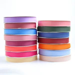 Custom Printed Solid Color Silk Ribbon Satin Ribbon Tape Grosgrain Ribbon with Logo