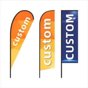 Custom Printed Teardrop Flying Banner Beach Flagpole for Sale for Open House Car Wash Swooper Promotional Flags & Banners