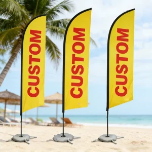 Custom Printed Teardrop Pennant Flying Waterproof Banner Flag Double Sided Lightweight Sturdy Build Auto Show Exhibition Brand