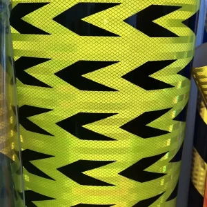 Custom Printed UAE Truck Fluorescent Yellow High Visibility Reflective Strip Tape Safety Warning Reflective Stickers