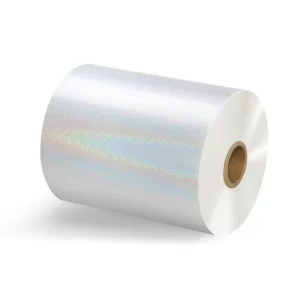 Custom Printed Waterproof Die Cut Logo Adhesive 50mic Plain Holographic Transparent Cold Lamination Film Label Paper Jumbo Roll