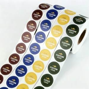 Custom Printed Waterproof Self Adhesive Round Sealing Stickers Beverage Use Colorful Logo Labels Sticker