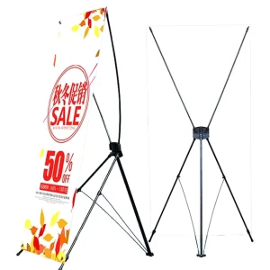 Custom Printed X Banner Stand Adjustable Aluminum Frame for Trade Show Outdoor Advertising