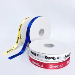 Custom Printing 100% Polyester Grosgrain Logo Party Decoration Stain Ribbon for Garment Gift