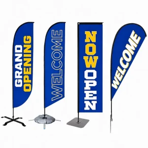 Custom Printing Advertising Feather Flag Banners Dye Sublimation Promotion Event Swooper Beach Flags Flying Banners