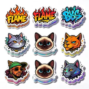 Custom Printing Bear Stickers Adhesive Vinyl Graffiti Kiss Cut Sticker Sheet Personalized Cute Stickers