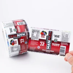 Custom Printing Label Glossy Product Sticker Bottle Packaging Waterproof Adhesive Roll Label Vinyl Logo Label Sticker