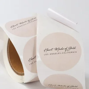 Custom Printing Logo Label Heart Thank You Stickers Thank You Cards Mail Stickers Kraft Paper Waterproof Customized Accept