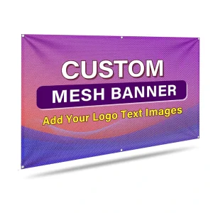 Custom Printing Outdoor Advertising Large Sport Perforated Fabric Mesh Fence Banner Vinyl Banner Printing