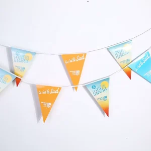 Custom Printing Paper Hanging Pennant Flag Bunting Flag Banner Triangle String Flags